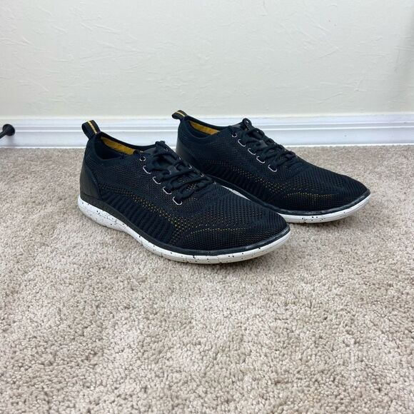 Johnston & Murphy Redding Knit Lace-Up Sneakers - Black/Yellow - Picture 1 of 6